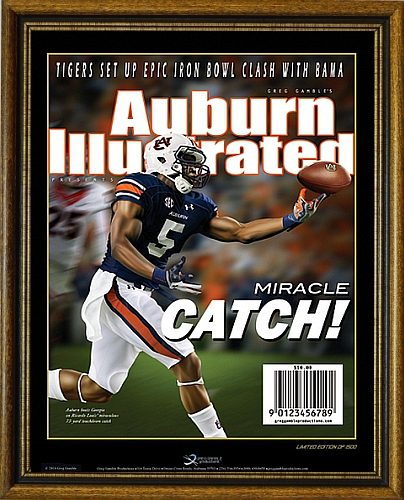 auburn illustrated miracle catch framed