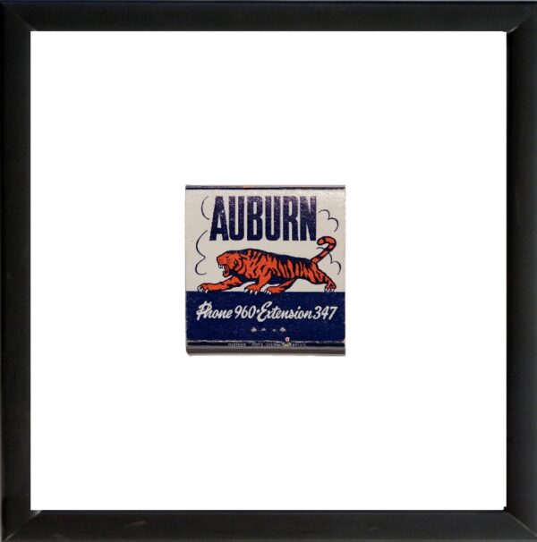 Match South Vintage Auburn Tigers matchbook print framed