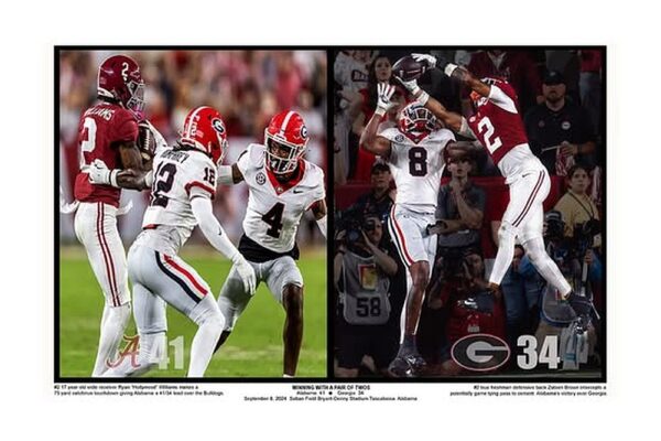 Winning With a Pair of Twos, Bama vs Georgia 2024 print