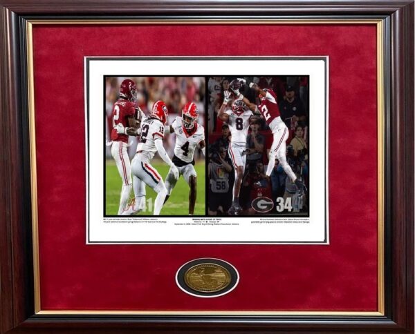 Winning With a Pair of Twos, Bama vs Georgia 2024 framed print with coin