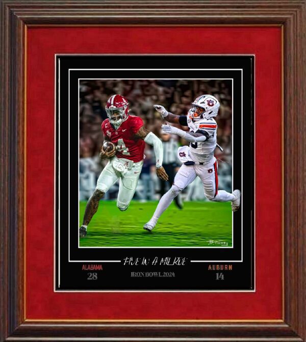 Five in a Milroe 2024 Iron Bowl framed print