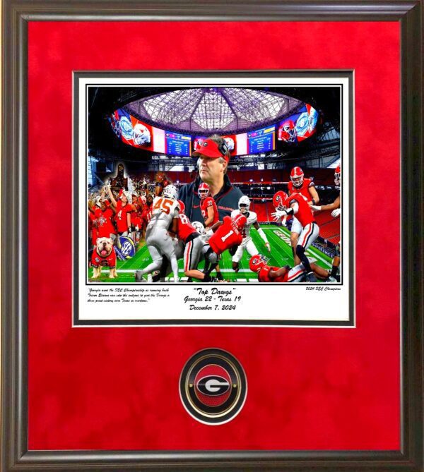 Top Dawgs 2024 SEC Championship framed print and seal