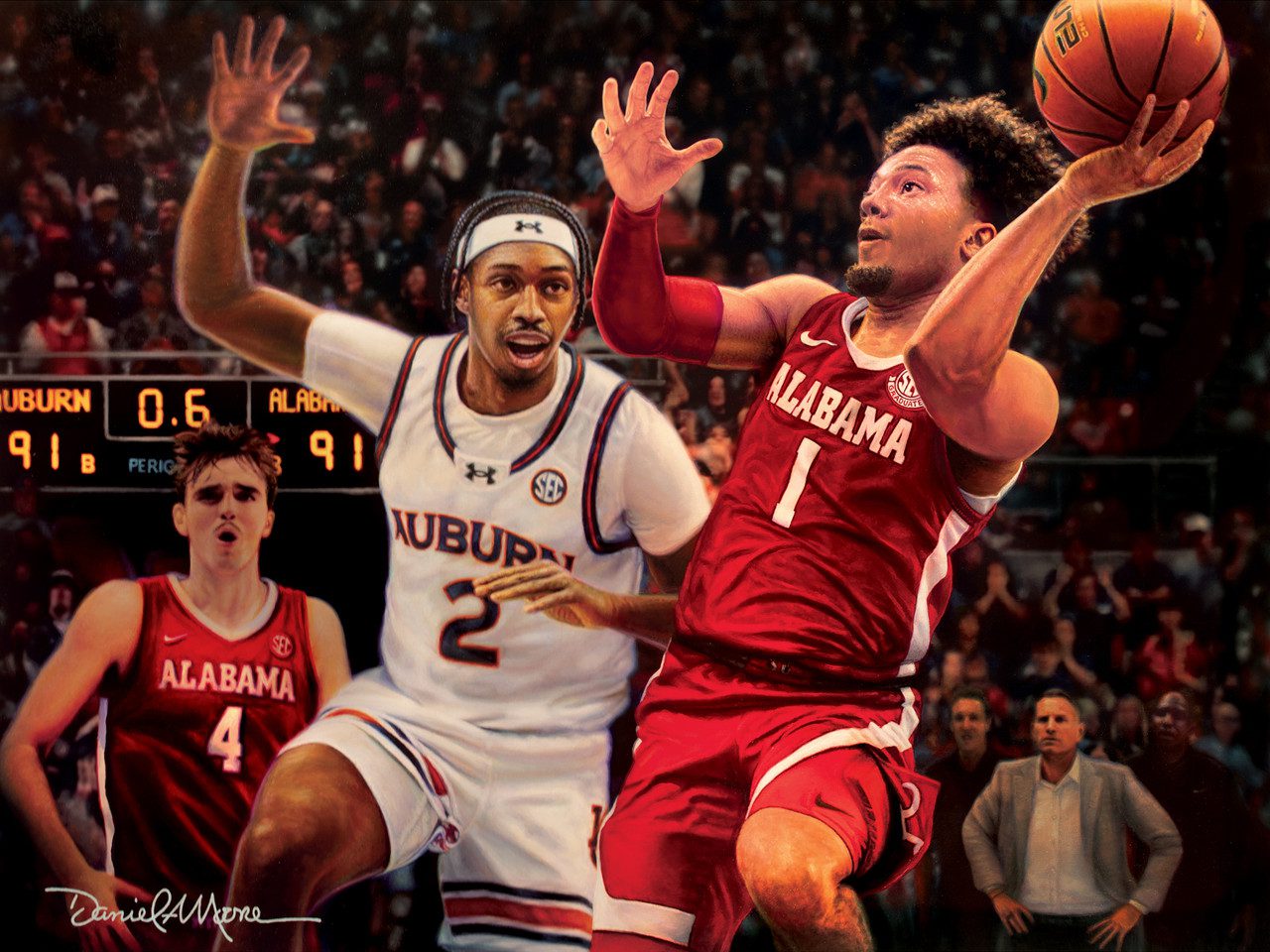 Buzzer Beater D Moore Alabama basketball L/E print