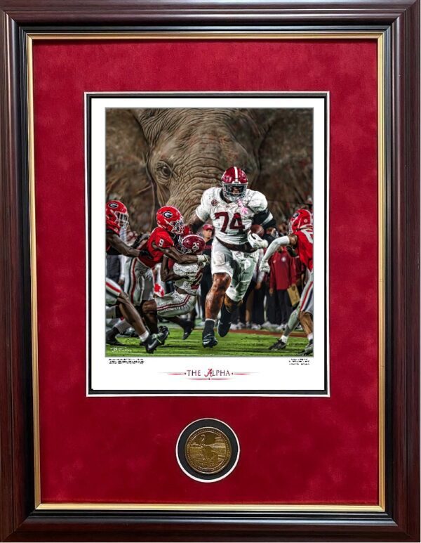 The Alpha framed print with coin
