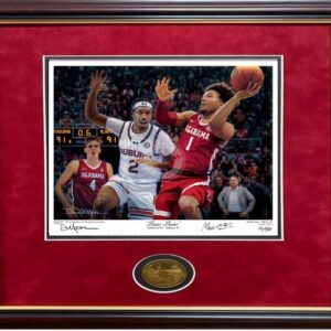 Buzzer Beater Mark Sears Autographed D Moore print framed w/ coin