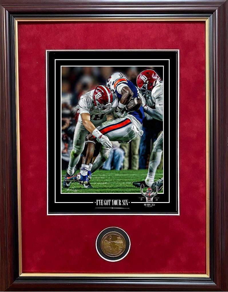 I've Got Your Six 2025 Iron Bowl print framed w/ coin