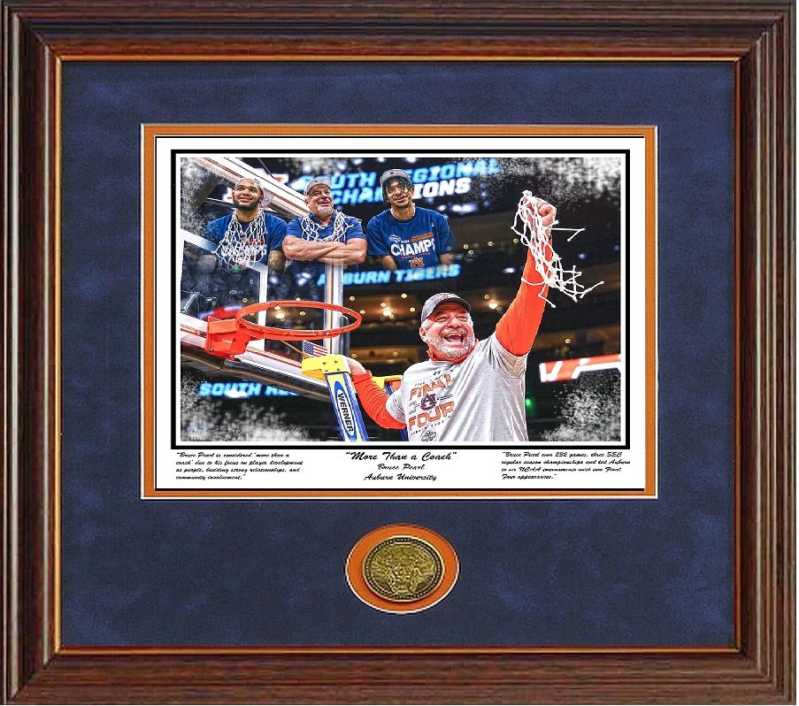 More Than a Coach Bruce Pearl framed print with coin
